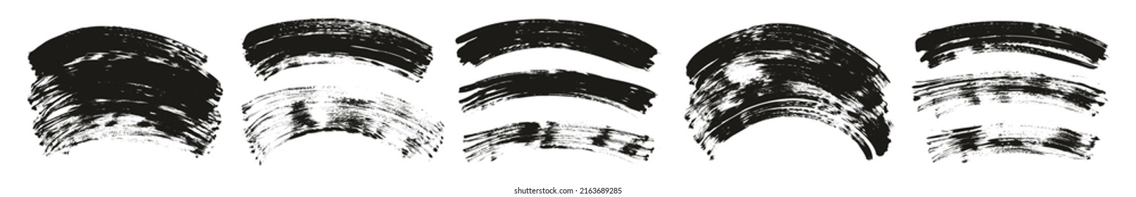 Flat Fan Brush Regular Curved Background High Detail Abstract Vector Background Set ULTRA