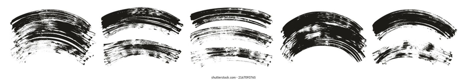 Flat Fan Brush Regular Curved Background High Detail Abstract Vector Background Set ULTRA