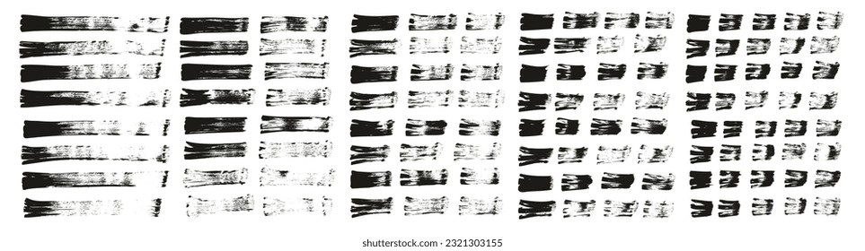 Pincel de ventilador plano Líneas rectas regulares de alto detalle Resumen Fondo del vector MEGA Set 