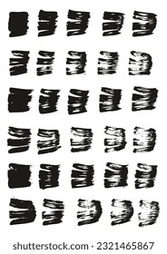 Flat Fan Brush Regular Straight Lines High Detail Abstract Vector Background Set 