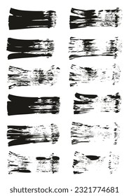 Flat Fan Brush Regular Straight Lines High Detail Abstract Vector Background Set 