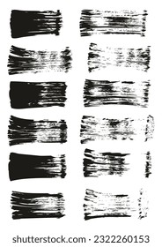 Flat Fan Brush Regular Straight Lines High Detail Abstract Vector Background Set 
