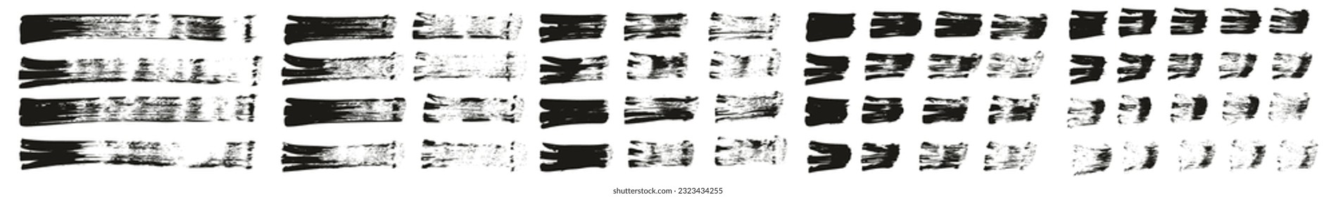 Pincel de ventilador plano Líneas rectas regulares de alto detalle Resumen Fondo del vector MEGA Set 