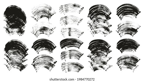 Flat Fan Brush Thick Curved Background High Detail Abstract Vector Background Ultra Set 