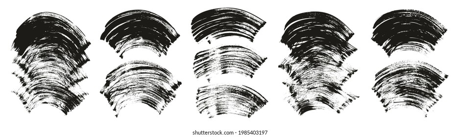 Flat Fan Brush Thick Curved Background High Detail Abstract Vector Background Mega Set 