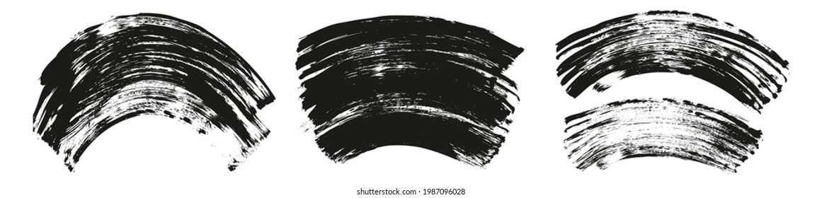 Flat Fan Brush Thick Curved Background High Detail Abstract Vector Background Extra Set 