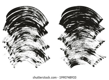 Flat Fan Brush Thick Curved Background High Detail Abstract Vector Background Set 