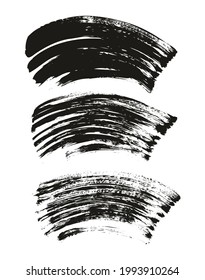 Flat Fan Brush Thick Curved Background High Detail Abstract Vector Background Set 