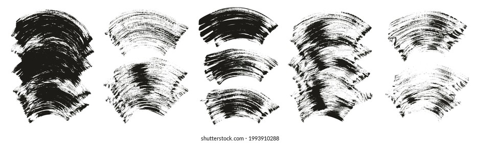 Flat Fan Brush Thick Curved Background High Detail Abstract Vector Background Mega Set 