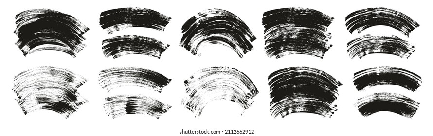 Flat Fan Brush Thick Curved Background High Detail Abstract Vector Background Set ULTRA