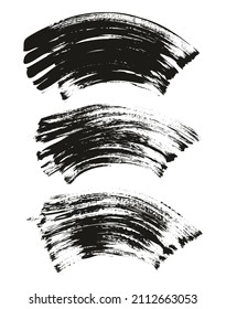 Flat Fan Brush Thick Curved Background High Detail Abstract Vector Background Set 