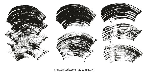 Flat Fan Brush Thick Curved Background High Detail Abstract Vector Background Set EXTRA