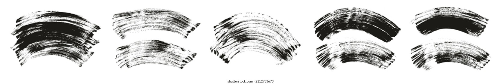 Flat Fan Brush Thick Curved Background High Detail Abstract Vector Background Set MEGA