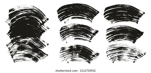 Flat Fan Brush Thick Curved Background High Detail Abstract Vector Background Set EXTRA