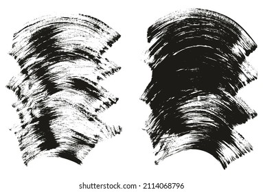 Flat Fan Brush Thick Curved Background High Detail Abstract Vector Background Set 