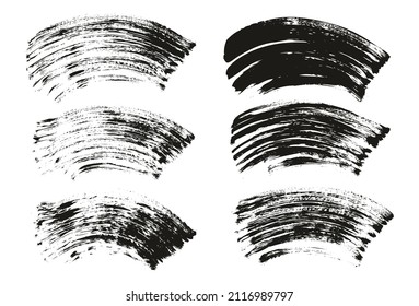 Flat Fan Brush Thick Curved Background High Detail Abstract Vector Background Set 