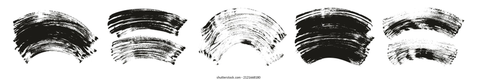 Flat Fan Brush Thick Curved Background High Detail Abstract Vector Background Set MEGA