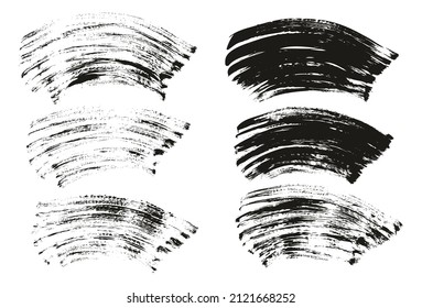 Flat Fan Brush Thick Curved Background High Detail Abstract Vector Background Set 