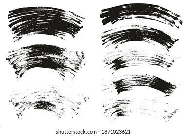 Flat Fan Brush Thin Curved Background Mix High Detail Abstract Vector Background Mix Set 