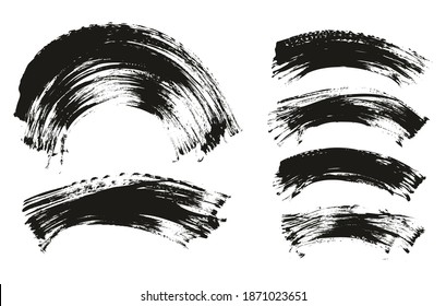 Flat Fan Brush Thin Curved Background Mix High Detail Abstract Vector Background Mix Set 