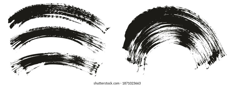 Flat Fan Brush Thin Curved Background Mix High Detail Abstract Vector Background Mix Set 