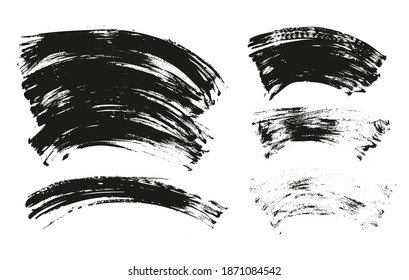 Flat Fan Brush Thin Curved Background Mix High Detail Abstract Vector Background Mix Set 
