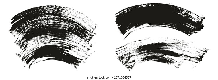 Flat Fan Brush Thin Curved Background Mix High Detail Abstract Vector Background Mix Set 