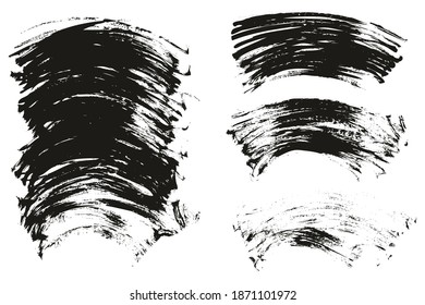 Flat Fan Brush Thin Curved Background Mix High Detail Abstract Vector Background Mix Set 