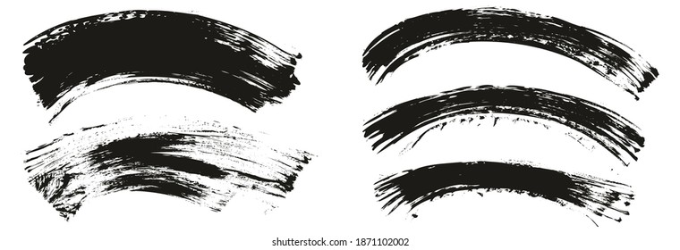 Flat Fan Brush Thin Curved Background Mix High Detail Abstract Vector Background Mix Set 