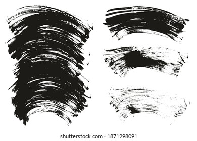 Flat Fan Brush Thin Curved Background Mix High Detail Abstract Vector Background Mix Set 