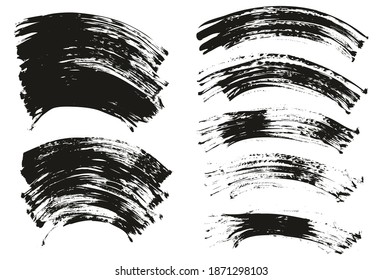 Flat Fan Brush Thin Curved Background Mix High Detail Abstract Vector Background Mix Set 