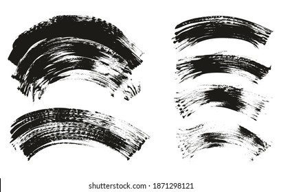 Flat Fan Brush Thin Curved Background Mix High Detail Abstract Vector Background Mix Set 