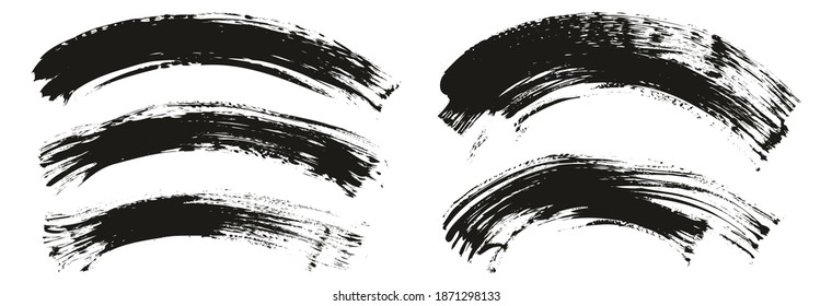 Flat Fan Brush Thin Curved Background Mix High Detail Abstract Vector Background Mix Set 