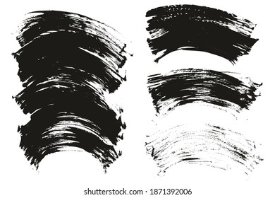 Flat Fan Brush Thin Curved Background Mix High Detail Abstract Vector Background Mix Set 