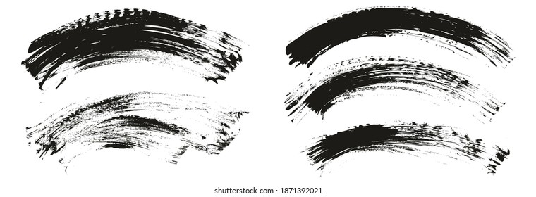 Flat Fan Brush Thin Curved Background Mix High Detail Abstract Vector Background Mix Set 