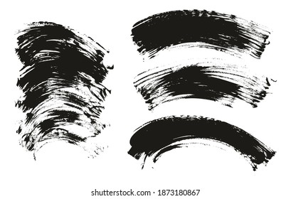 Flat Fan Brush Thin Curved Background Mix High Detail Abstract Vector Background Mix Set 