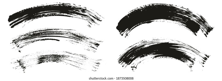 Flat Fan Brush Thin Curved Background Mix High Detail Abstract Vector Background Mix Set 