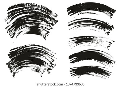 Flat Fan Brush Thin Curved Background Mix High Detail Abstract Vector Background Mix Set 