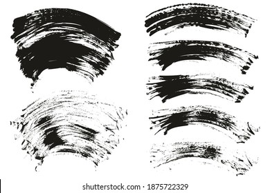 Flat Fan Brush Thin Curved Background Mix High Detail Abstract Vector Background Mix Set 