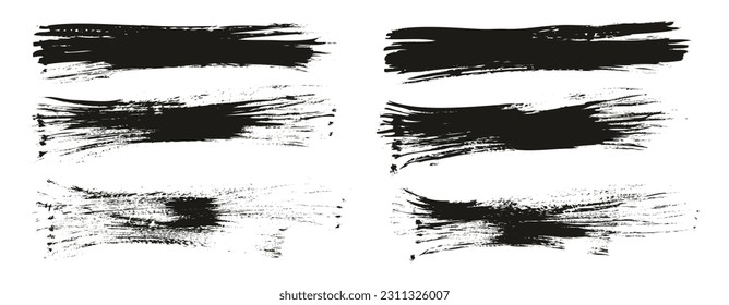 Flat Fan Brush Thin Long Background High Detail Abstract Vector Background Set 