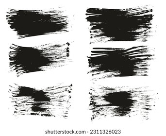 Flat Fan Brush Thin Long Background High Detail Abstract Vector Background Set 