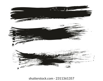 Flat Fan Brush Thin Long Background High Detail Abstract Vector Background Set 