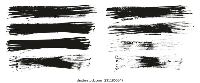 Flat Fan Brush Thin Long Background High Detail Abstract Vector Background Set 