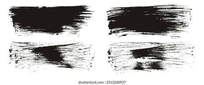 Flat Fan Brush Thin Long Background High Detail Abstract Vector Background Set 