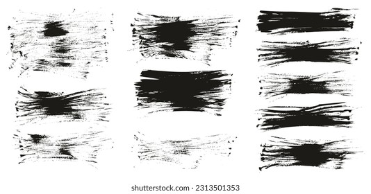 Flat Fan Brush Thin Long Background High Detail Abstract Vector Background MEGA Set 