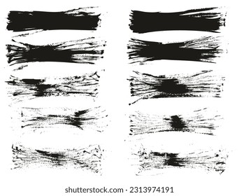 Flat Fan Brush Thin Long Background High Detail Abstract Vector Background Set 