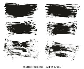 Flat Fan Brush Thin Long Background High Detail Abstract Vector Background Set 