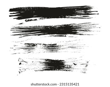 Flat Fan Brush Thin Long Background High Detail Abstract Vector Background Set 