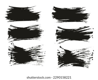 Flat Fan Brush Thin Short Background High Detail Abstract Vector Background Set 
