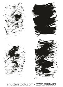 Flat Fan Brush Thin Short Background High Detail Abstract Vector Background Set 